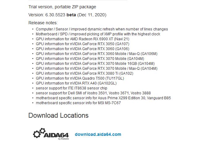Immagine pubblicata in relazione al seguente contenuto: AIDA64 anticipa nelle release notes nuove GeForce RTX 30 per desktop e notebook | Nome immagine: news31442_AIDA64-Extreme-Edition_1.jpg