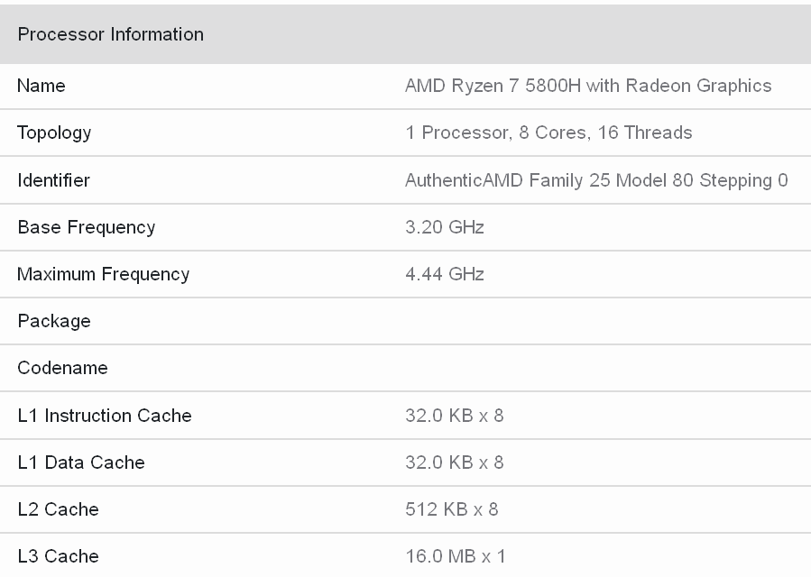 Immagine pubblicata in relazione al seguente contenuto: La APU Cezanne AMD Ryzen 7 5800H messa alla prova con Geekbench | Nome immagine: news31452_AMD-Ryzen-7-5800H_Geekbench_1.png