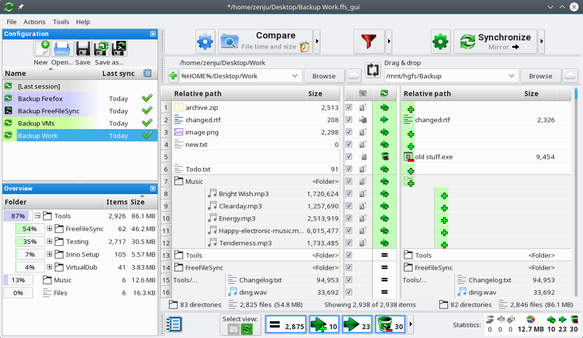 Immagine pubblicata in relazione al seguente contenuto: FreeFileSync 11.5 effettua backup, sincronizzazione e comparazione dei file | Nome immagine: news31509_FreeFileSync-Screenshot_2.png