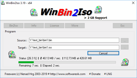 Media asset in full size related to 3dfxzone.it news item entitled as follows: WinBin2Iso 4.44 converte i file immagine dal formato BIN al formato ISO | Image Name: news31520_WinBin2Iso-Screenshot_1.png