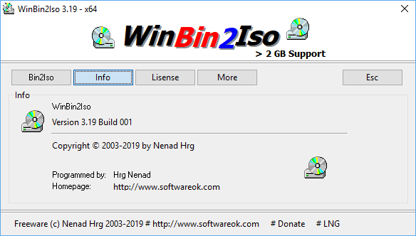 Media asset in full size related to 3dfxzone.it news item entitled as follows: WinBin2Iso 4.44 converte i file immagine dal formato BIN al formato ISO | Image Name: news31520_WinBin2Iso-Screenshot_2.png