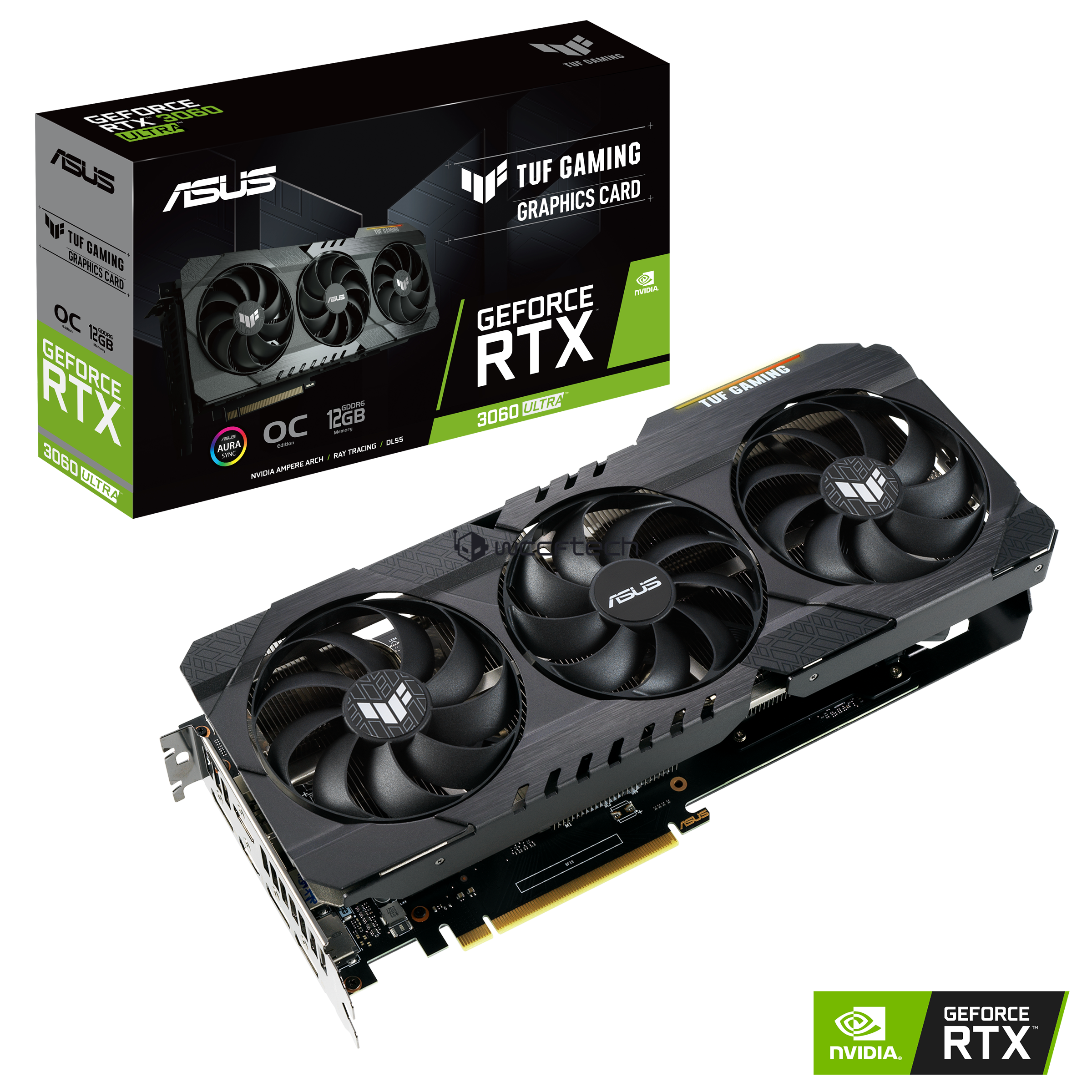 Immagine pubblicata in relazione al seguente contenuto: Foto della video card TUF Gaming GeForce RTX 3060 Ultra di ASUS | Nome immagine: news31521_ASUS-TUF-Gaming-GeForce-RTX-3060-Ultra_1.png