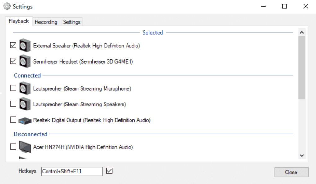 Media asset in full size related to 3dfxzone.it news item entitled as follows: SoundSwitch 5.7.2 cambia al volo la device audio per il playback o il recording | Image Name: news31635_SoundSwitch-Screenshot_1.jpg