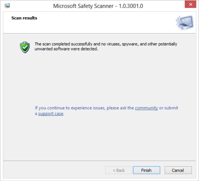 Immagine pubblicata in relazione al seguente contenuto: Microsoft Safety Scanner 1.0.3001.0 rimuove virus e malware on demand | Nome immagine: news31660_Microsoft-Safety-Scanner_2.jpg