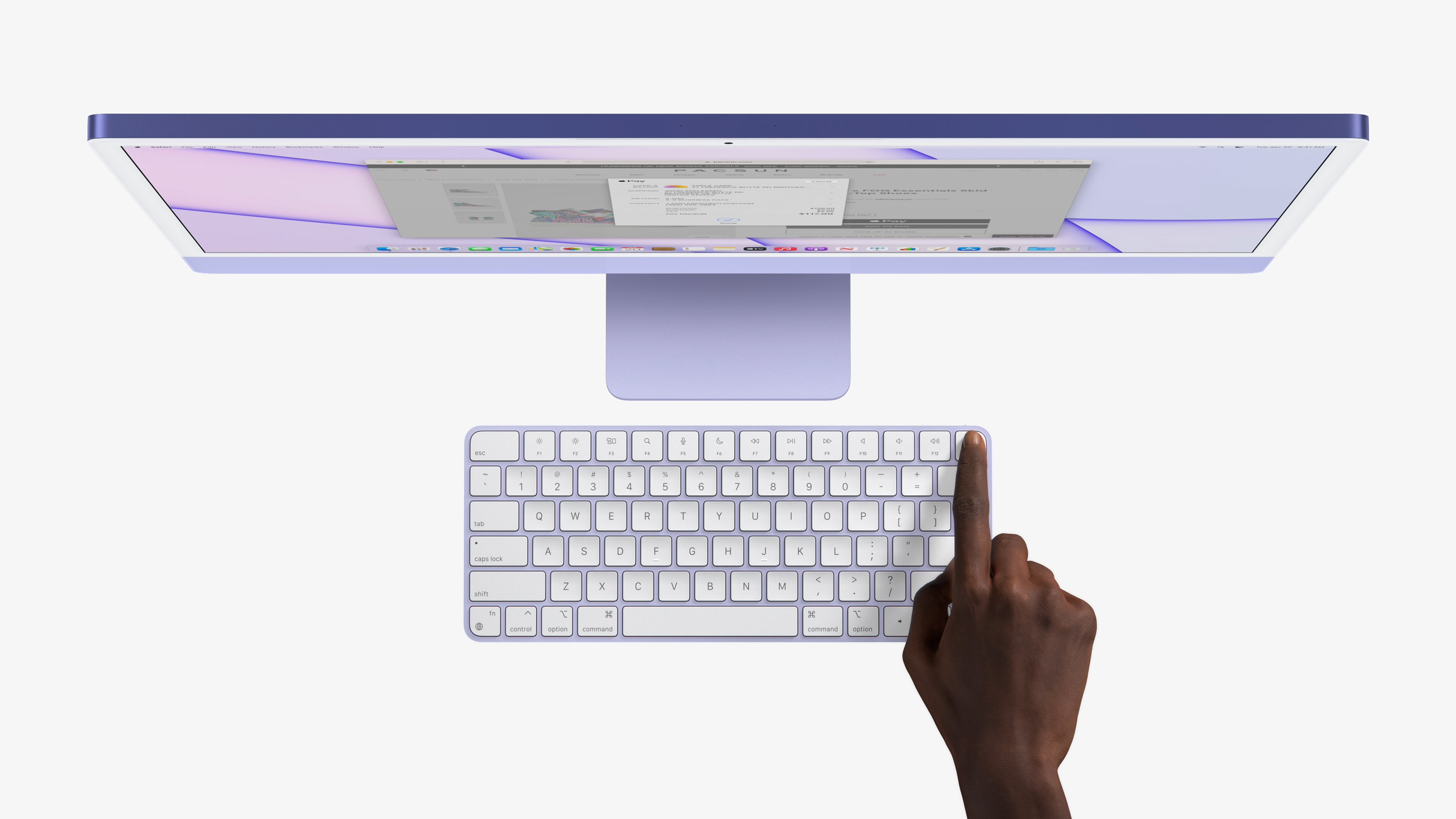 Immagine pubblicata in relazione al seguente contenuto: Apple annuncia i nuovi iMac con SoC ARM M1 a otto core e display Retina 4.5K | Nome immagine: news31969_Apple-iMac-M1_4.jpg