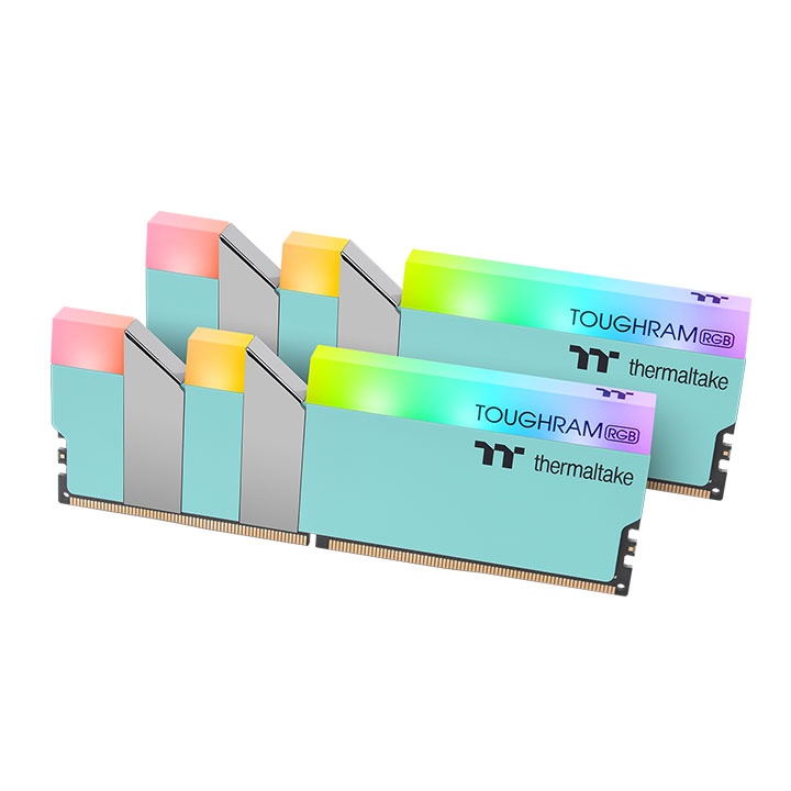 Immagine pubblicata in relazione al seguente contenuto: Thermaltake aggiunge una variante turchese ai moduli di DDR4 ToughRAM RGB | Nome immagine: news32238_Thermaltake-Turquoise-TOUGHRA-RGB-Memory-DDR4-3600MHz_1.jpg