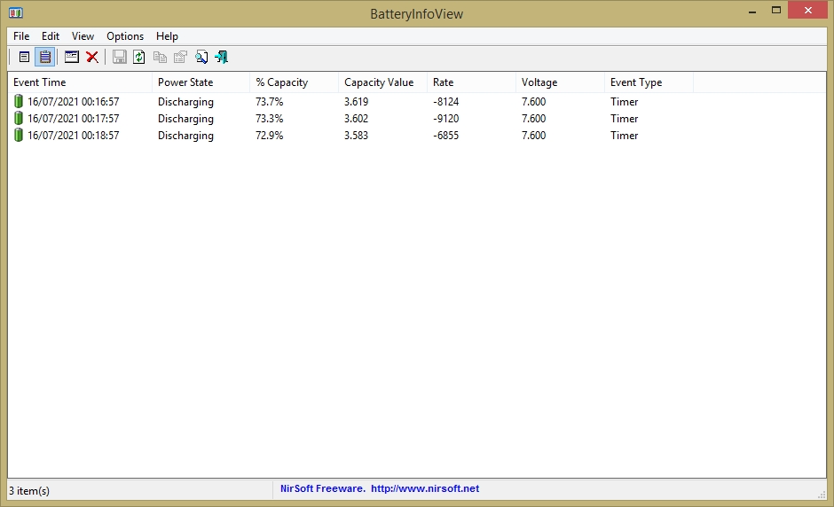 Immagine pubblicata in relazione al seguente contenuto: BatteryInfoView 1.23 visualizza le specifiche della batteria di un notebook | Nome immagine: news32264_BatteryInfoView-Screenshot_2.jpg