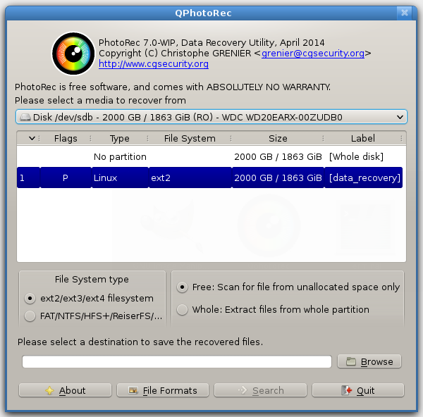 Media asset in full size related to 3dfxzone.it news item entitled as follows: Partitions & Data & Photos Recovery Utilities: TestDisk & PhotoRec 7.2-WIP | Image Name: news32304_TestDisk-PhotoRec_2.png