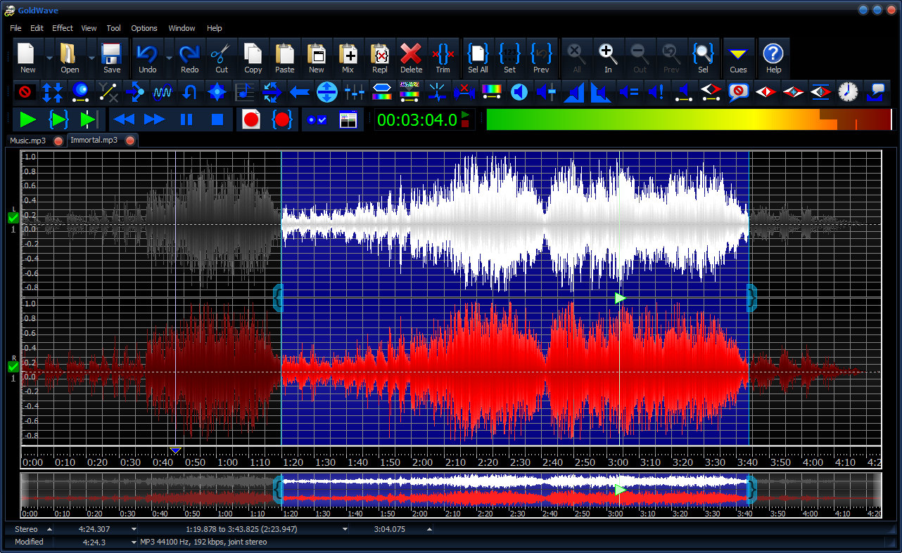 Media asset in full size related to 3dfxzone.it news item entitled as follows: Digital Audio Editing Tools: GoldWave 6.57 - New Features & Bug fixing | Image Name: news32477_GoldWave-Screenshot_1.png