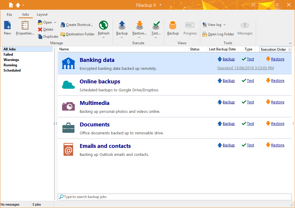 Immagine pubblicata in relazione al seguente contenuto: Free Backup & Security Utilities: FBackup 9.2.413 - Bug fixing | Nome immagine: news32507_FBackup-Screenshot_1.png