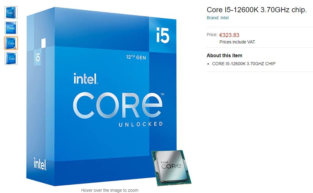 Media asset in full size related to 3dfxzone.it news item entitled as follows: Amazon rivela i prezzi di alcune CPU Intel Core di dodicesima generazione | Image Name: news32535_Amazon-Intel-Core-Alder-Lake_3.jpg