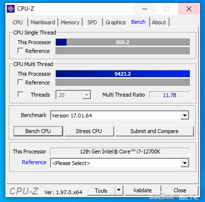 Immagine pubblicata in relazione al seguente contenuto: Gli score di una CPU Core i7-12700K con CPU-Z vicini a quelli del Ryzen 9 5900X | Nome immagine: news32559_CPU-Z-Core-i7-12700K_1.png