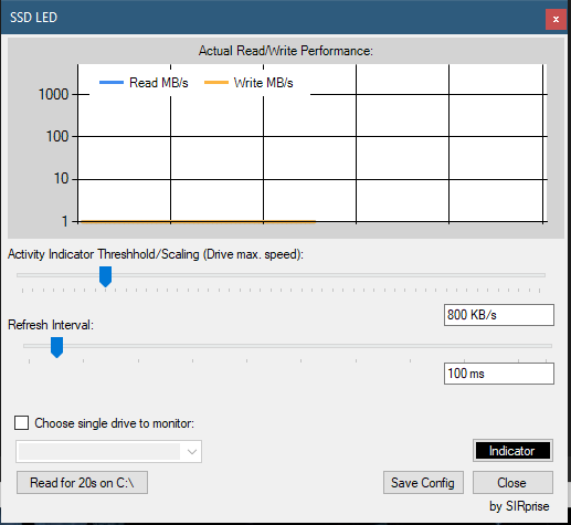 Immagine pubblicata in relazione al seguente contenuto: SSD-LED 1.0.6.0 monitora in tempo reale attivit e performance di SSD e HDD | Nome immagine: news32563_SSD-LED-Screenshot_1.PNG