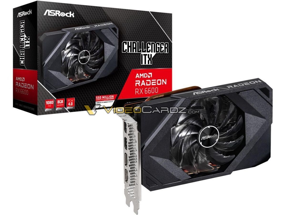 Immagine pubblicata in relazione al seguente contenuto: Foto delle video card Radeon RX 6600 di ASRock, PowerColor e XFX | Nome immagine: news32568_ASRock-Radeon-RX-6600-Challenger-ITX_1.jpg