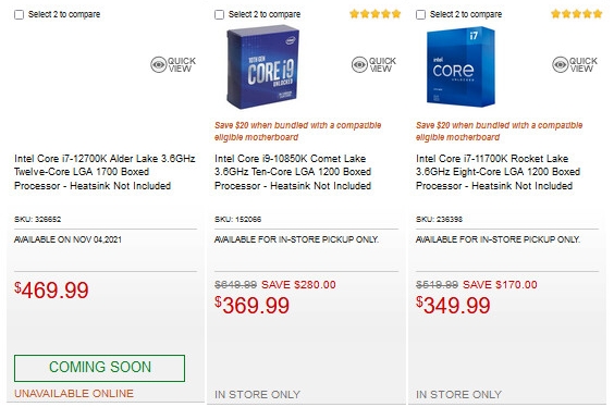 Immagine pubblicata in relazione al seguente contenuto: Uno store U.S. rivela i prezzi delle CPU Intel Core i9-12900K e Core i7-12700? | Nome immagine: news32607_Intel-Core-i7-12700K-and-Core-i9-12900K-Prices_2.jpg