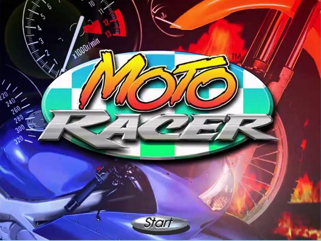 Media asset in full size related to 3dfxzone.it news item entitled as follows: 3dfx Historical Assets | Official Videogame Demos | Download Moto Racer GP Demo | Image Name: news32848_Moto-Racer-Menu-Start_1.jpg