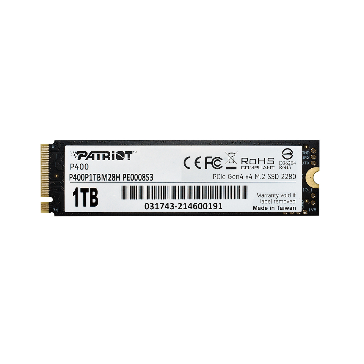 Immagine pubblicata in relazione al seguente contenuto: PATRIOT annuncia la linea di drive a stato solido P400 PCIe Gen4x4 NVMe M.2 | Nome immagine: news32890_Patriot-P400-1TB_2.jpg