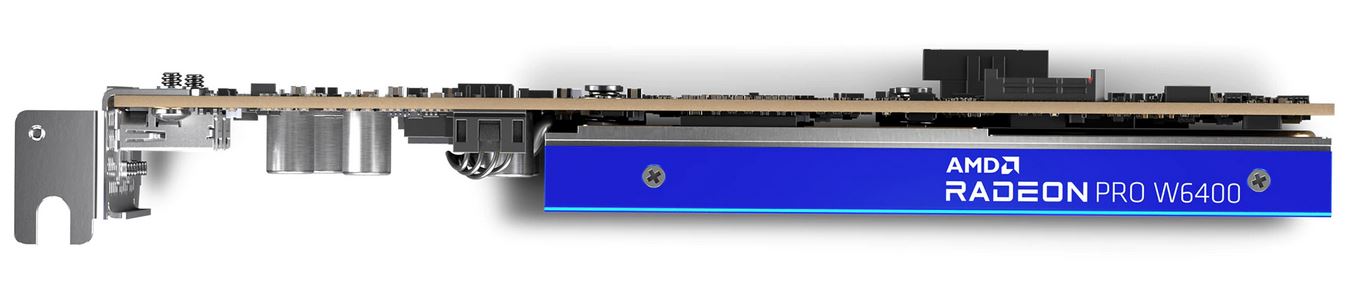 Immagine pubblicata in relazione al seguente contenuto: AMD annuncia la scheda grafica Radeon PRO W6400 con GPU RDNA 2 a 6nm | Nome immagine: news32896_AMD-Radeon-PRO-W6400_3.jpg