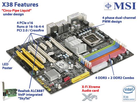 Immagine pubblicata in relazione al seguente contenuto: Foto di una motherboard MSI basata sul chip-set X38 di Intel | Nome immagine: news5482_1.jpg
