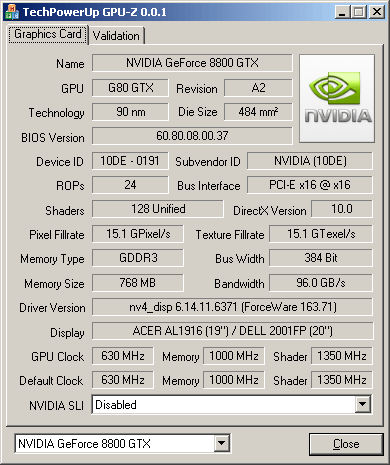 Media asset in full size related to 3dfxzone.it news item entitled as follows: Video Card Information Tools: GPU-Z 0.0.3 | Image Name: news5814_1.gif