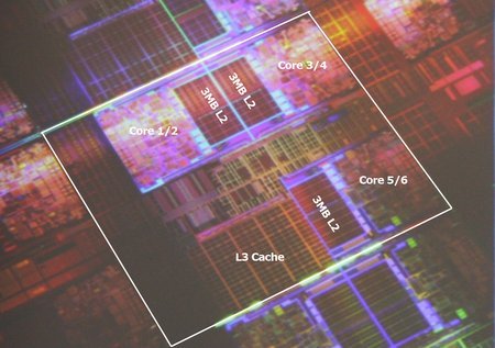 Immagine pubblicata in relazione al seguente contenuto: Dunnington,  in foto il die della nuova cpu Xeon a 6 core di Intel | Nome immagine: news7027_1.jpg