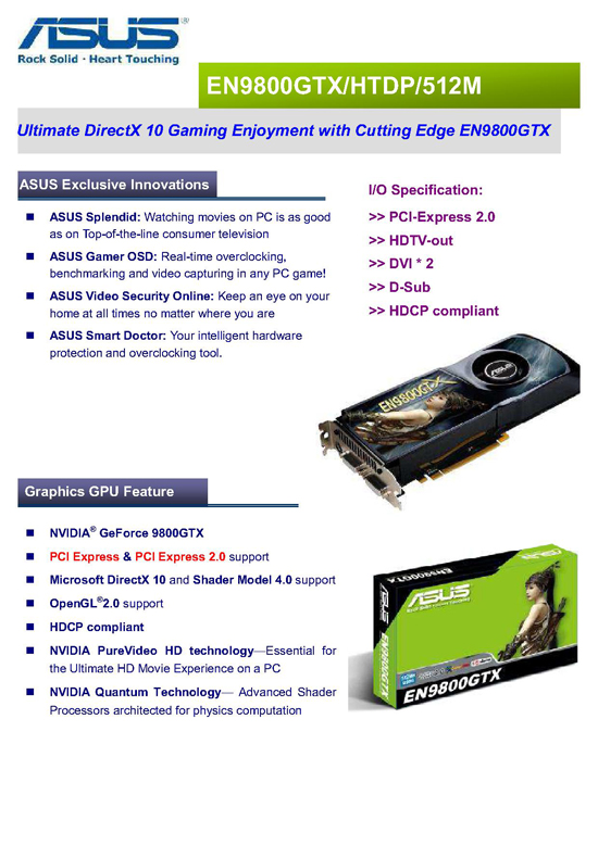 Immagine pubblicata in relazione al seguente contenuto: Foto e specifiche della video card GeForce 9800 GTX di ASUS | Nome immagine: news7132_3.jpg