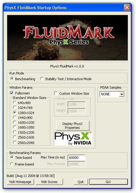 Immagine pubblicata in relazione al seguente contenuto: Video Card & GPU/PPU Benchmark: PhysX FluidMark 1.0.0 | Nome immagine: news8282_1.png