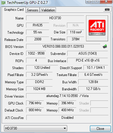 Media asset in full size related to 3dfxzone.it news item entitled as follows: Foto e specifiche della Radeon HD 3730 prodotta da ASUS | Image Name: news8300_1.gif