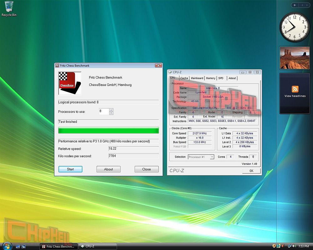 Media asset in full size related to 3dfxzone.it news item entitled as follows: Intel, primi benchmark del processore Core i5 aka Lynnfield | Image Name: news9178_4.jpg