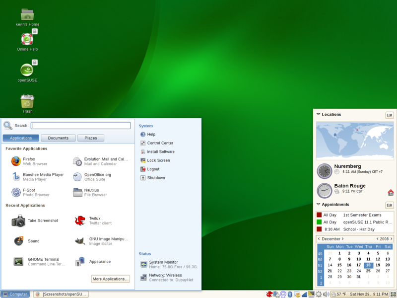 Immagine pubblicata in relazione al seguente contenuto: Novell rilascia la distribuzione Linux OpenSUSE 11.1 Final | Nome immagine: news9247_1.png