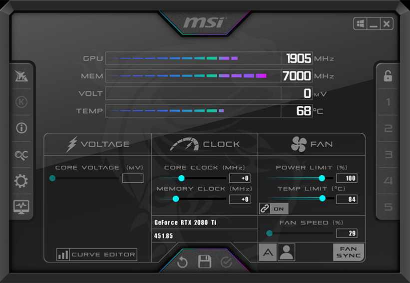 Immagine pubblicata in relazione al seguente contenuto: Svelata la roadmap 2016 dei processori Intel Atom e Core per i tablet | Nome immagine: news23409_MSI-Afterburner_Tuning_Monitoring_1.jpg