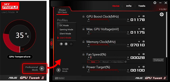 Media asset in full size related to 3dfxzone.it news item entitled as follows: GeForce & Radeon - Tuning & Monitoring: ASUS GPUTweak II  2.3.9.0 | Image Name: news33168_ASUS-GPU-Tweak-II-Screenshot_2.png