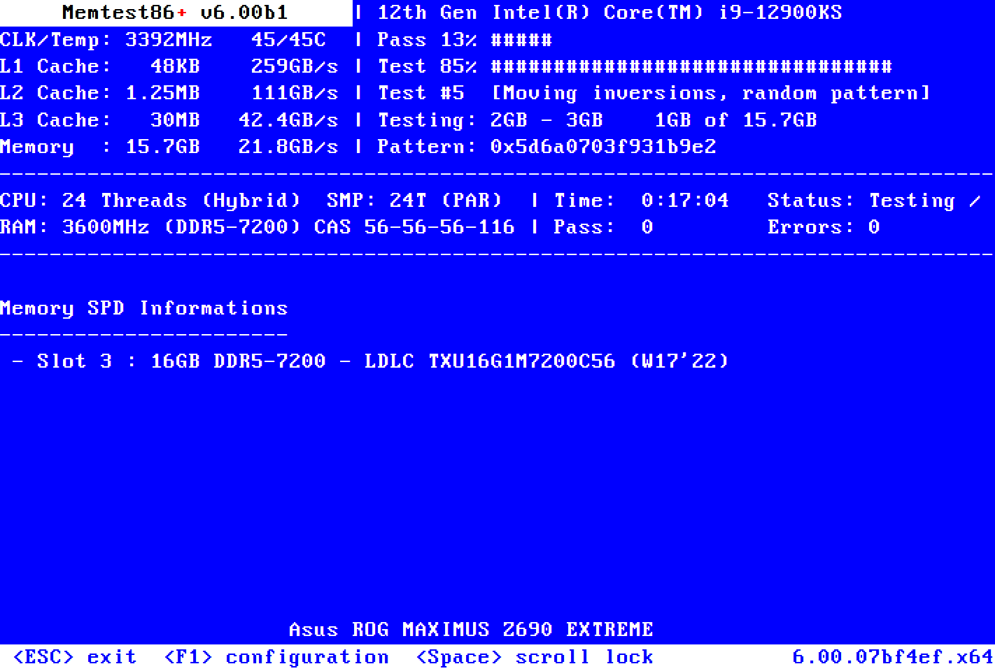 Immagine pubblicata in relazione al seguente contenuto: Free RAM Testing & Diagnostics Utilities: Memtest86+ 6.00 beta 1 | Nome immagine: news33329_Memtest86_Plus_1.png