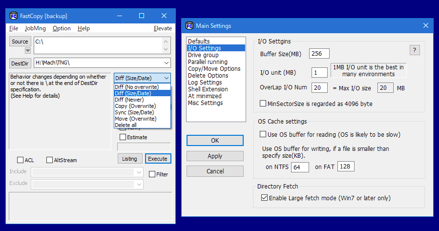 Media asset in full size related to 3dfxzone.it news item entitled as follows: FastCopy 4.1.6 copia file e directory, e sincronizza in modalit incrementale | Image Name: news33404_FastCopy-Screenshot_1.png