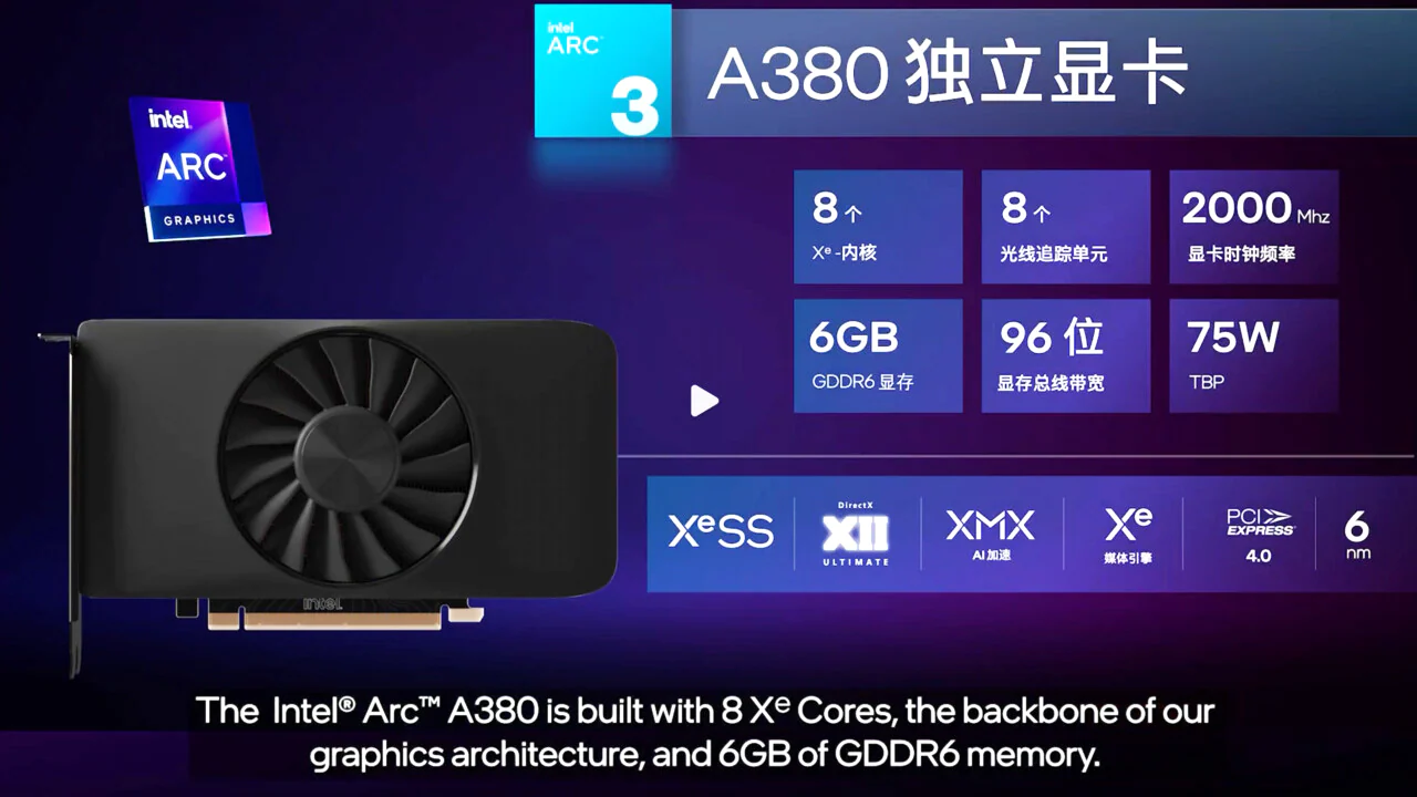 Immagine pubblicata in relazione al seguente contenuto: Benchmarks: Intel Arc A380 vs NVIDIA GeForce GTX 1650 con CPU AMD e Intel | Nome immagine: news33406_Intel-ARC-Benchmark_2.png