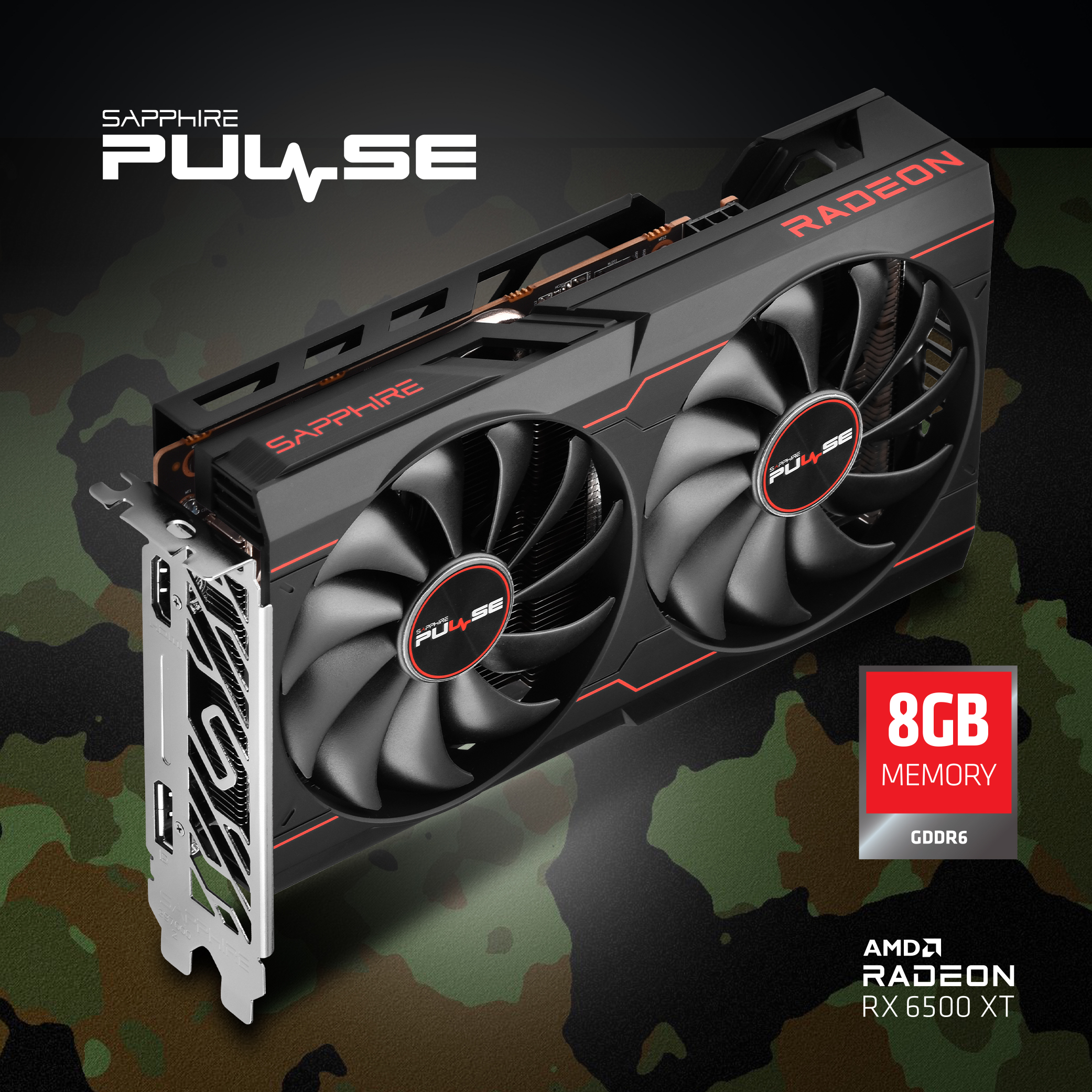 Immagine pubblicata in relazione al seguente contenuto: SAPPHIRE lancia una Radeon RX 6500 XT non reference dotata di 8GB di GDDR6 | Nome immagine: news33503_SAPPHIRE-PULSE-Radeon-RX-6500-XT-8GB_1.jpg