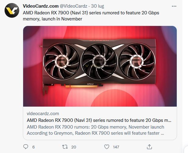 Media asset in full size related to 3dfxzone.it news item entitled as follows: AMD Radeon RX 7900, gi svelata la velocit effettiva della memoria grafica? | Image Name: news33524_AMD-Radeon-RX-7900_2.jpg