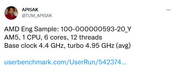 Immagine pubblicata in relazione al seguente contenuto: La CPU AMD Zen 4 Ryzen 5 7600X batte nettamente il Core i9-12900K di Intel? | Nome immagine: news33525_AMD-Ryzen-5-7600X_Benchmark_3.jpg