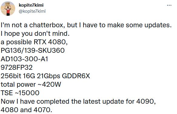 Media asset in full size related to 3dfxzone.it news item entitled as follows: On line le specifiche aggiornate della video card GeForce RTX 4080 di NVIDIA | Image Name: news33538_NVIDIA-GeForce-RTX-4080_Specifications_2.jpg