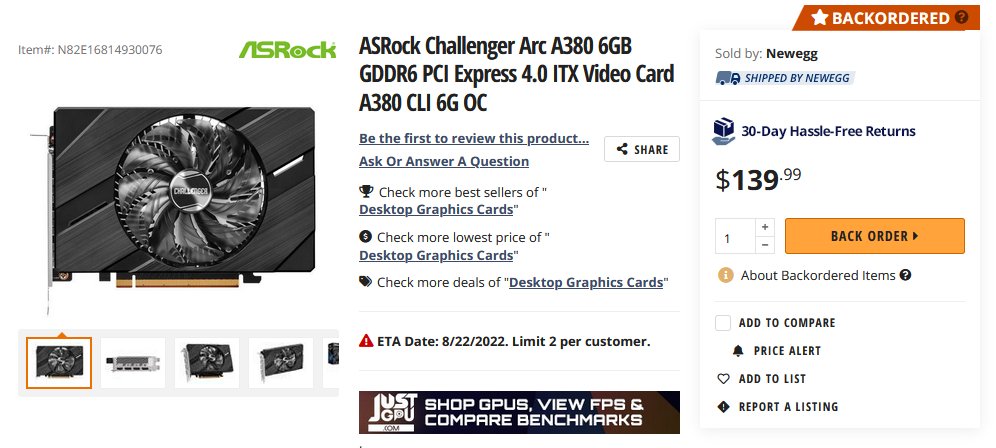 Media asset in full size related to 3dfxzone.it news item entitled as follows: Sul mercato la video card Challenger Arc A380 6GB di ASRock con GPU Intel A380 | Image Name: news33568_ASRock-Challenger-Arc-A380-6GB_4.jpg