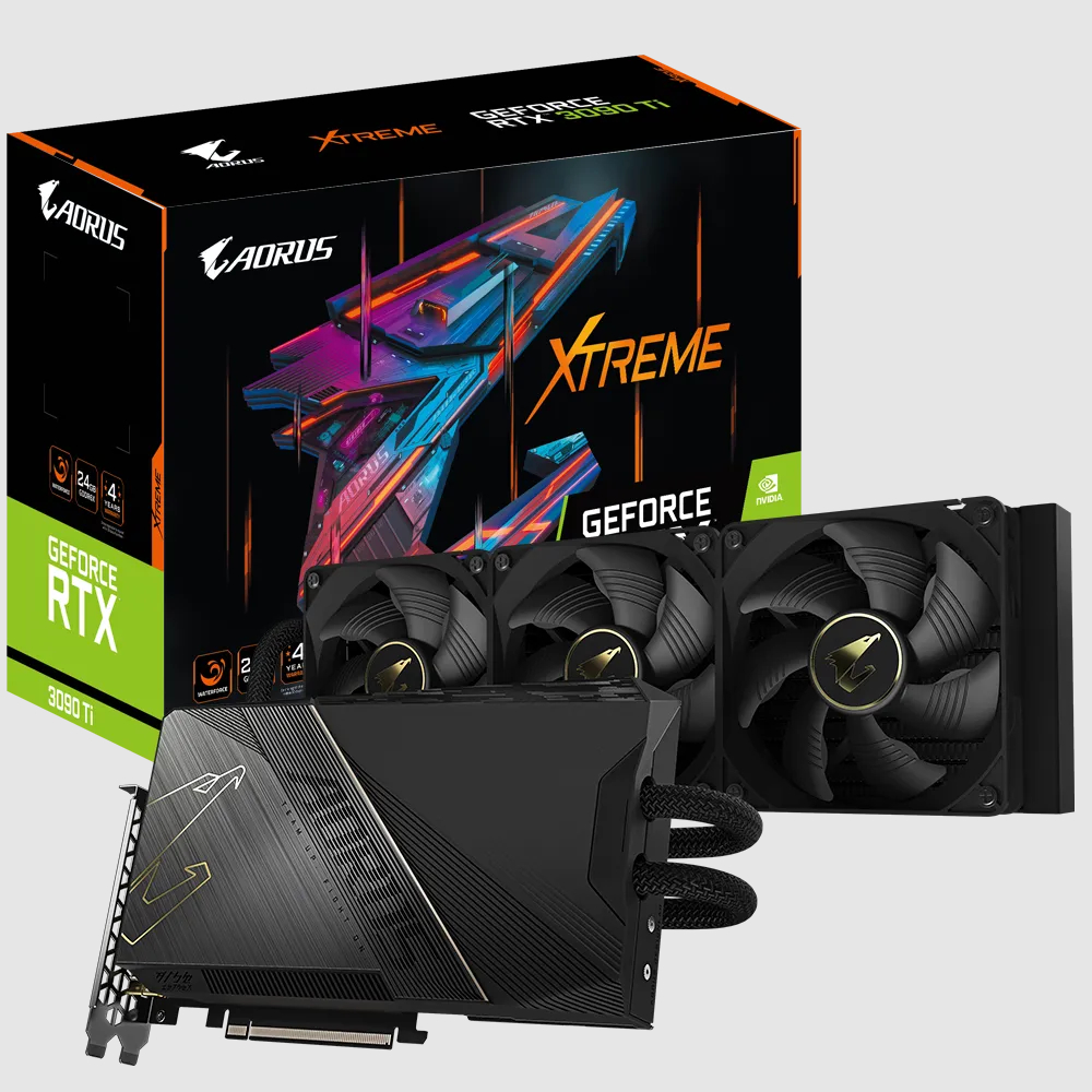 Immagine pubblicata in relazione al seguente contenuto: Render della AORUS GeForce RTX 4090 XTREME WaterForce di GIGABYTE | Nome immagine: news33723_GeForce-RTX-3090-Ti-XTREME-WaterForce_2.jpg