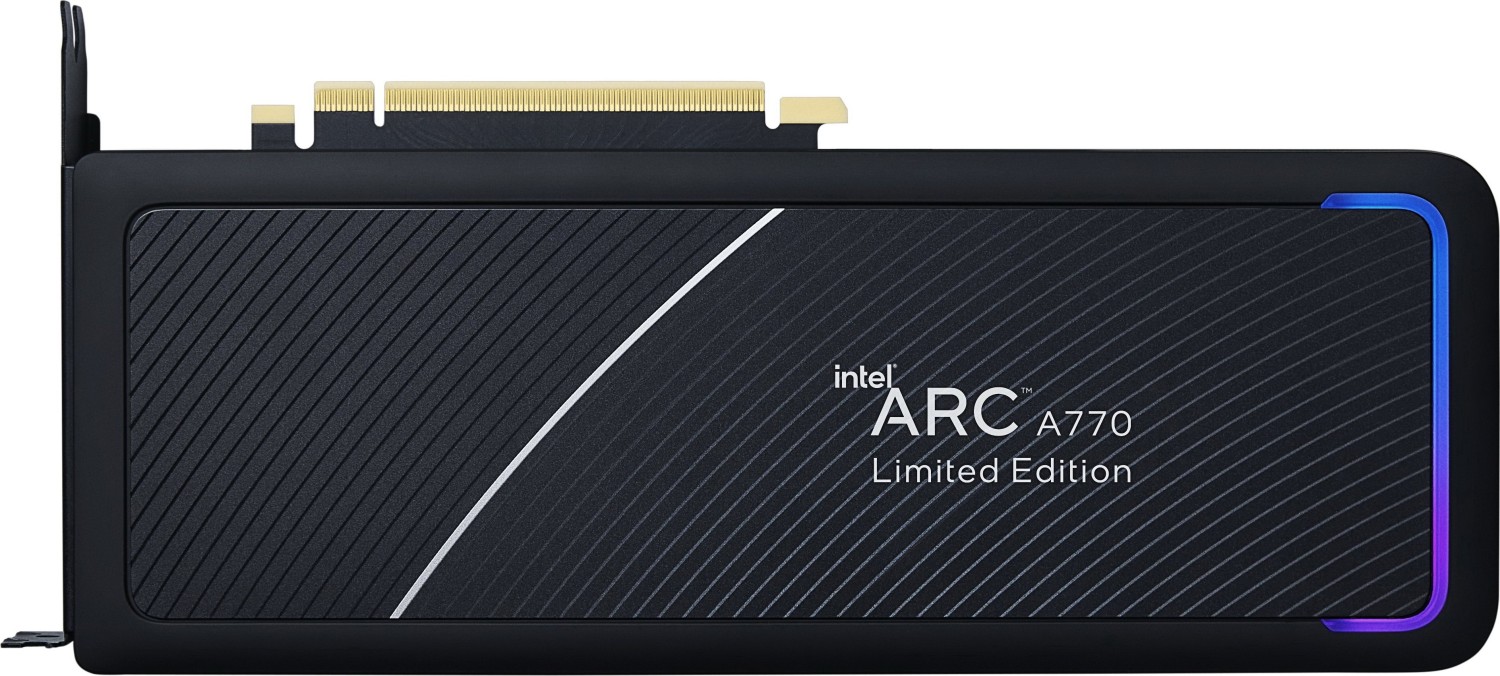 Immagine pubblicata in relazione al seguente contenuto: La scheda grafica Arc A770 Limited Edition nel catalogo di due store tedeschi | Nome immagine: news33750_Intel-Arc-A770-Limited-Edition_1.jpg