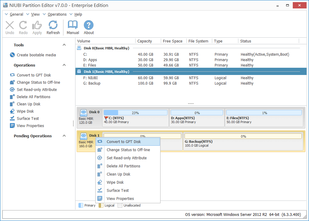 Media asset in full size related to 3dfxzone.it news item entitled as follows: NIUBI Partition Editor 9.2.0 gestisce partizioni, volumi e file system dei drive | Image Name: news33961_NIUBI-Partition-Editor_Screenshot_2.png