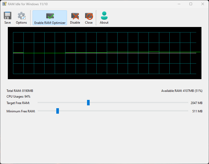 Immagine pubblicata in relazione al seguente contenuto: RAM Idle 1.0.0 beta pu incrementare le performance senza hardware upgrade | Nome immagine: news34058_RAM-Idle_Screenshot_1.jpg