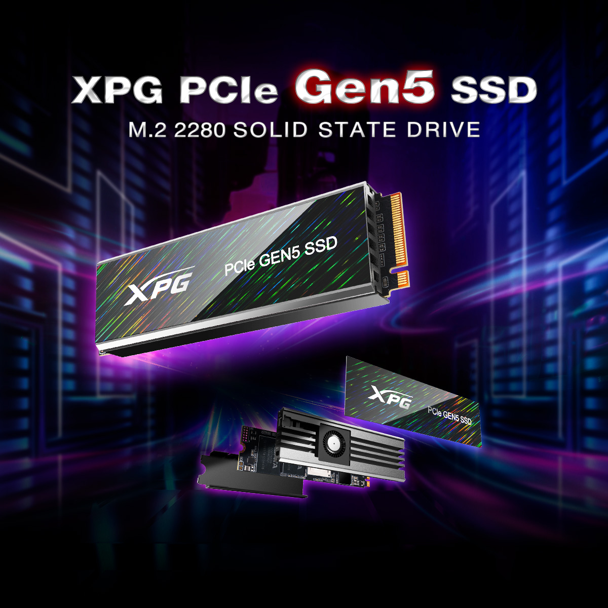 Immagine pubblicata in relazione al seguente contenuto: ADATA mostra il drive SSD XPG PCIe GEN5 con cooler attivo e capacit fino a 8TB | Nome immagine: news34061_ADATA-XPG-PCIe-Gen-5-SSD-Active-Cooling_5.jpg