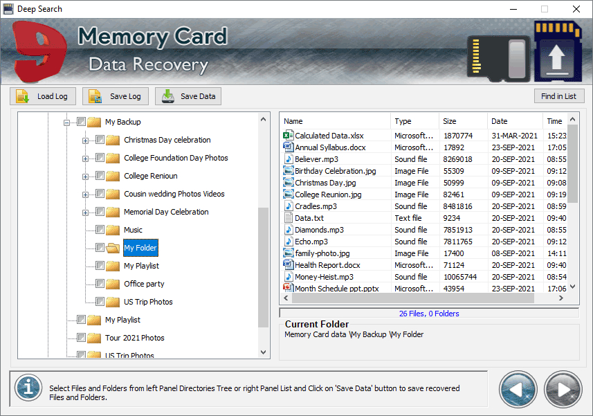 Immagine pubblicata in relazione al seguente contenuto: Memory Card Data Recovery Tool 2.2.1.3 tenta il recupero dei file cancellati | Nome immagine: news34079_Memory-Card-Data-Recovery-Tool_Screenshot_1.jpg
