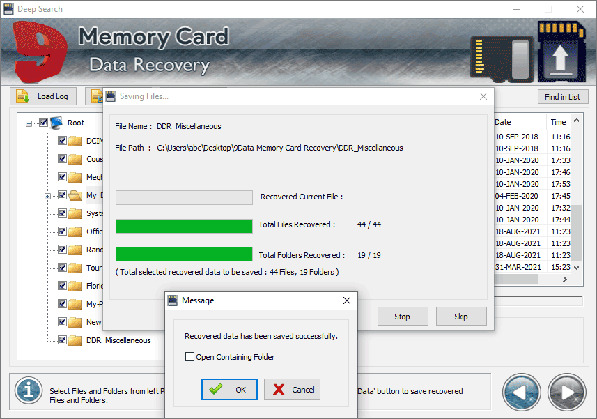 Immagine pubblicata in relazione al seguente contenuto: Memory Card Data Recovery Tool 2.2.1.3 tenta il recupero dei file cancellati | Nome immagine: news34079_Memory-Card-Data-Recovery-Tool_Screenshot_2.jpg