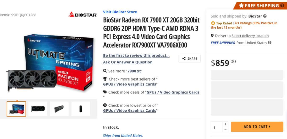 Immagine pubblicata in relazione al seguente contenuto: BIOSTAR propone una Radeon RX 7900 XT al di sotto del prezzo consigliato da AMD | Nome immagine: news34171_BIOSTAR-Radeon-RX-7900-XT-Ultimate-Gaming_3.jpg