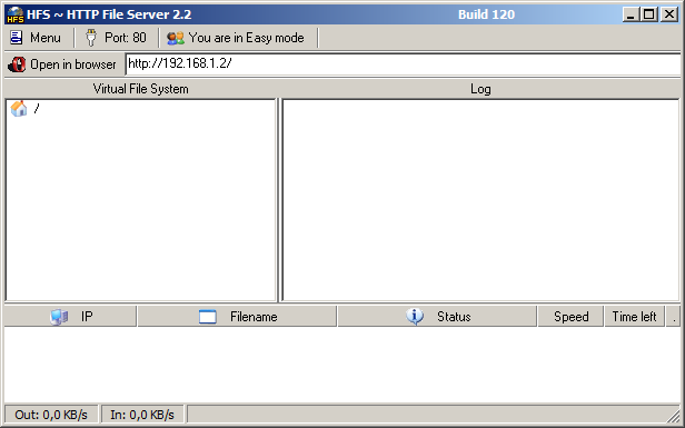 Immagine pubblicata in relazione al seguente contenuto: HFS (HTTP File Server) 2.3m build 300 realizza un server HTTP a costo zero | Nome immagine: news34173_HFS_Screenshot_1.png