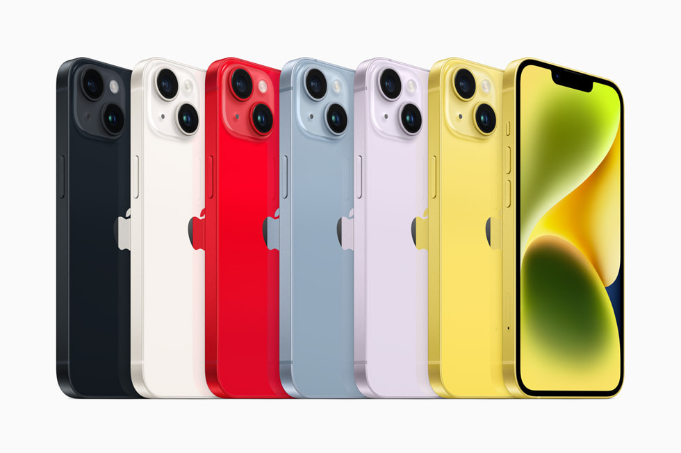 Media asset in full size related to 3dfxzone.it news item entitled as follows: Apple annuncia nuovi modelli iPhone 14 e iPhone 14 Plus di colore giallo | Image Name: news34247_Apple-iPhone-14_Giallo_2.jpg